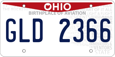 OH license plate GLD2366