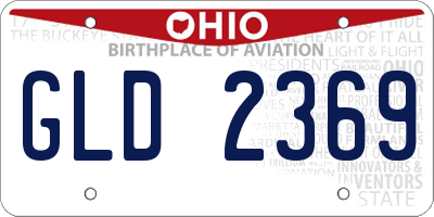OH license plate GLD2369