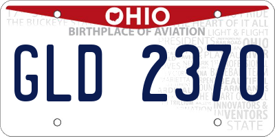OH license plate GLD2370