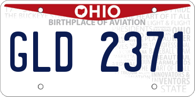 OH license plate GLD2371