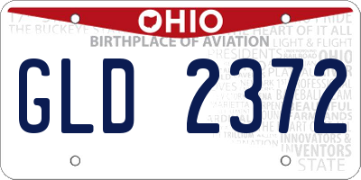 OH license plate GLD2372