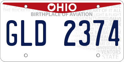 OH license plate GLD2374