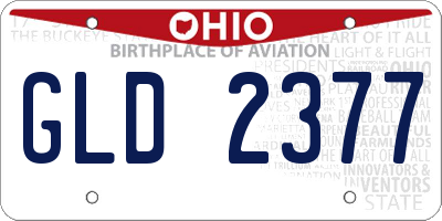 OH license plate GLD2377