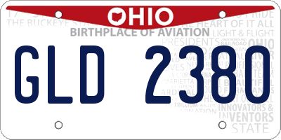 OH license plate GLD2380