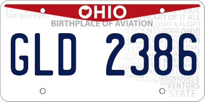 OH license plate GLD2386