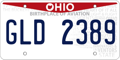 OH license plate GLD2389
