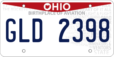 OH license plate GLD2398