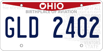 OH license plate GLD2402