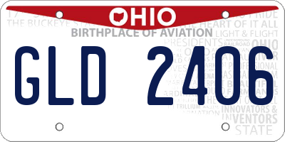OH license plate GLD2406