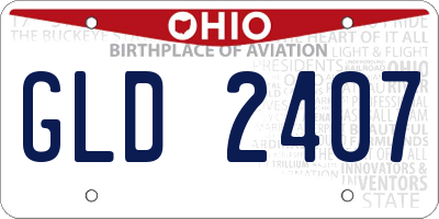 OH license plate GLD2407