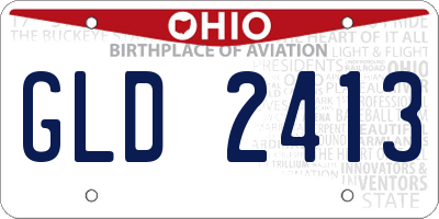 OH license plate GLD2413