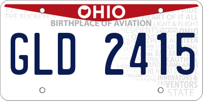 OH license plate GLD2415