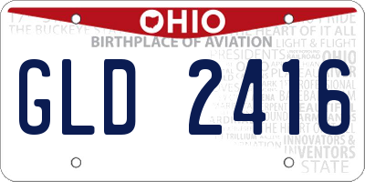 OH license plate GLD2416