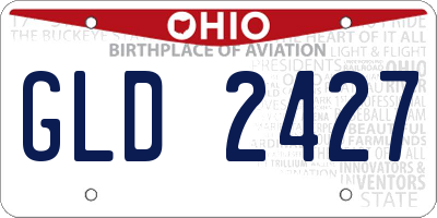 OH license plate GLD2427