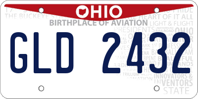 OH license plate GLD2432