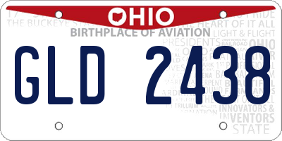 OH license plate GLD2438