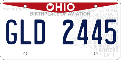 OH license plate GLD2445
