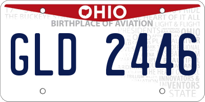 OH license plate GLD2446