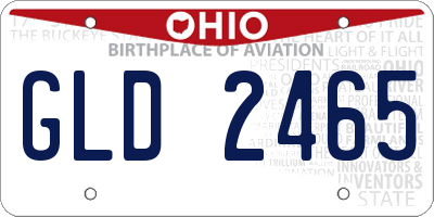 OH license plate GLD2465
