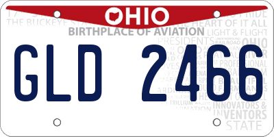 OH license plate GLD2466