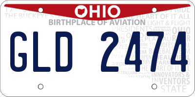 OH license plate GLD2474
