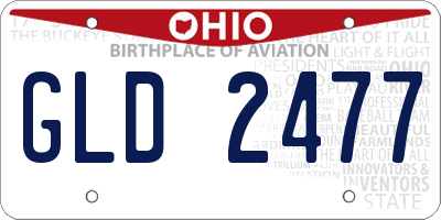 OH license plate GLD2477
