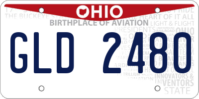OH license plate GLD2480