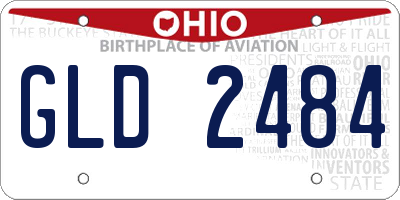 OH license plate GLD2484