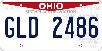 OH license plate GLD2486
