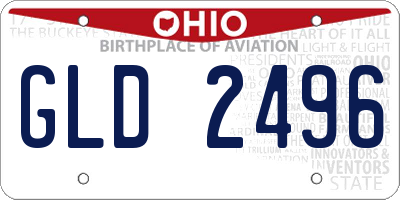 OH license plate GLD2496