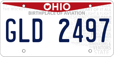 OH license plate GLD2497