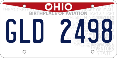 OH license plate GLD2498