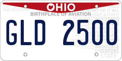 OH license plate GLD2500