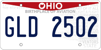OH license plate GLD2502