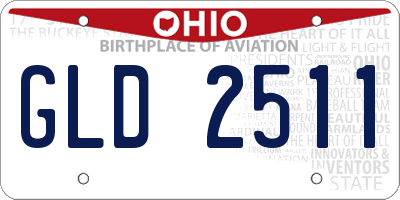 OH license plate GLD2511