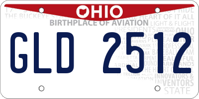 OH license plate GLD2512