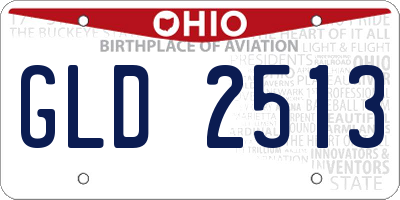 OH license plate GLD2513