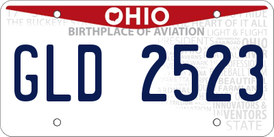 OH license plate GLD2523