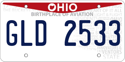 OH license plate GLD2533