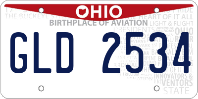 OH license plate GLD2534