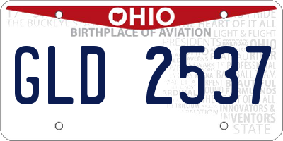 OH license plate GLD2537