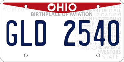 OH license plate GLD2540