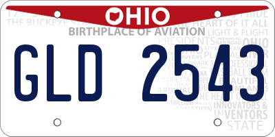 OH license plate GLD2543