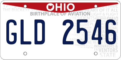 OH license plate GLD2546