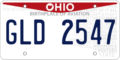 OH license plate GLD2547