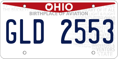 OH license plate GLD2553