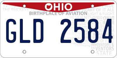 OH license plate GLD2584