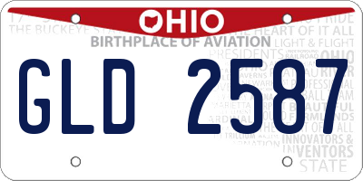 OH license plate GLD2587
