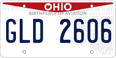 OH license plate GLD2606