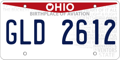 OH license plate GLD2612